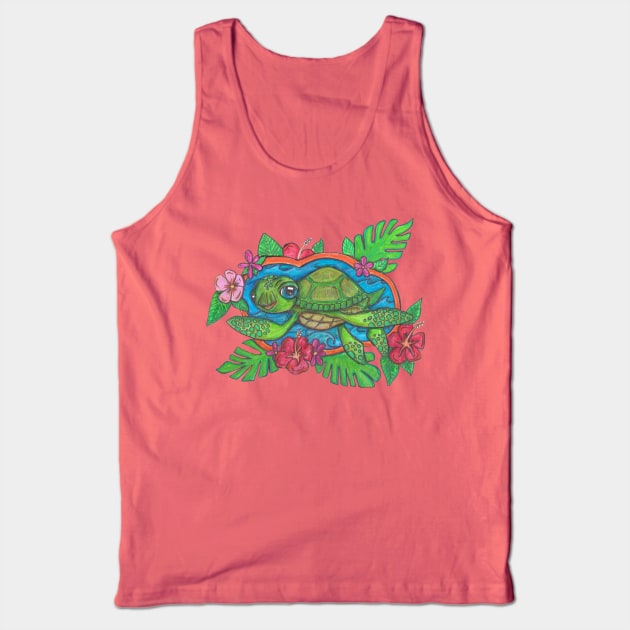 Cute Sea Turtle Tank Top by JenStedman73